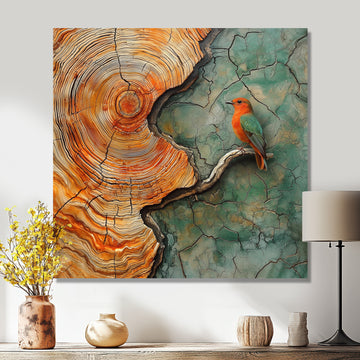 Woodpecker With Wood Slide Harmony - Woodpecker Bird Wall Decor